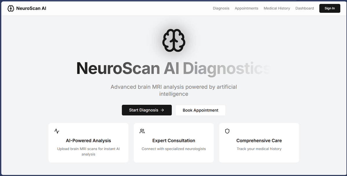 NeuroScan AI — Brain MRI Diagnostic System screenshot